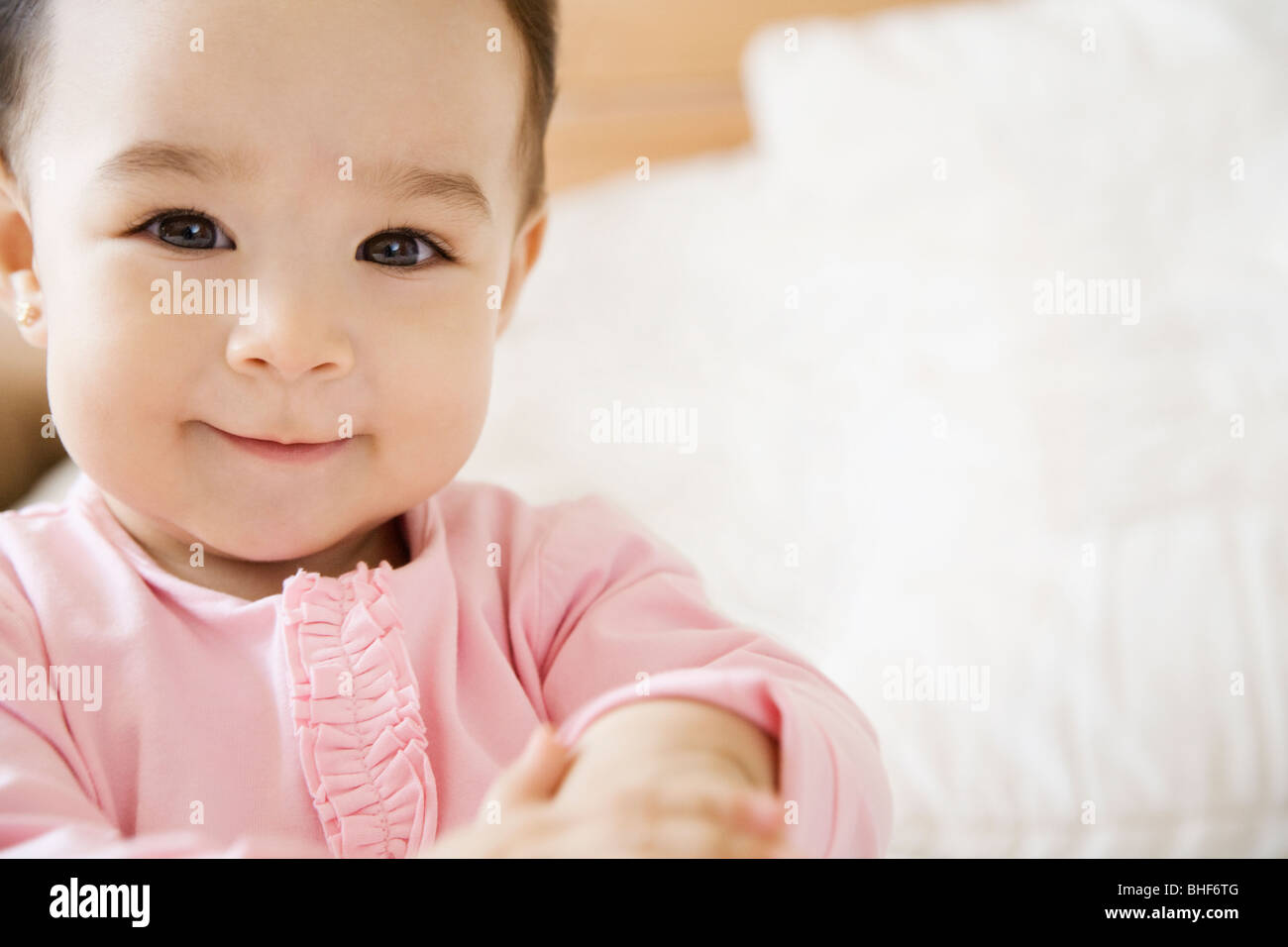 1, one, Hispanic girl, baby girl drinking from baby bottle, toddler, Castro  Valley, Alameda County, California, United States, North America Stock  Photo - Alamy