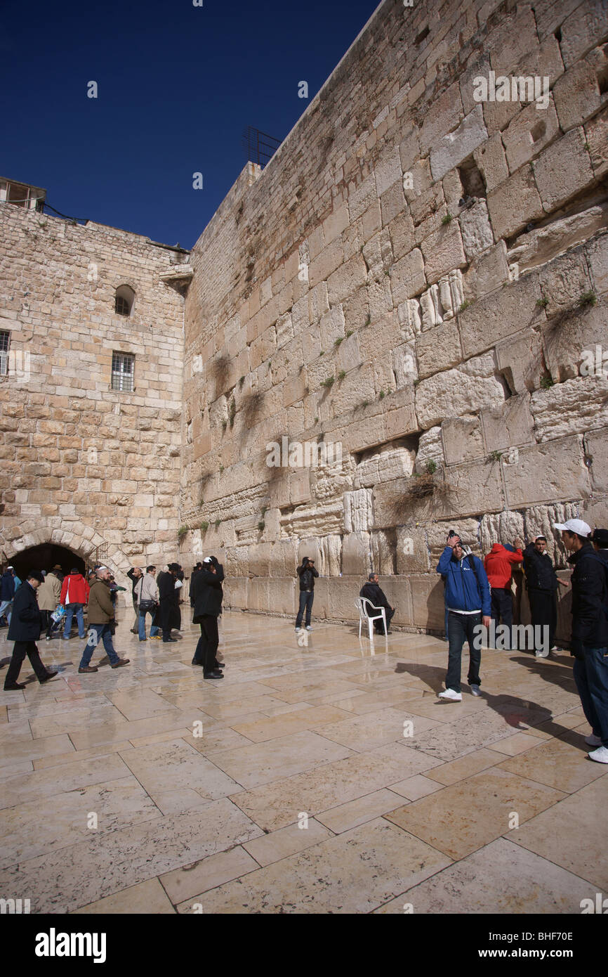 Rain in Jerusalem,western wall Stock Photo