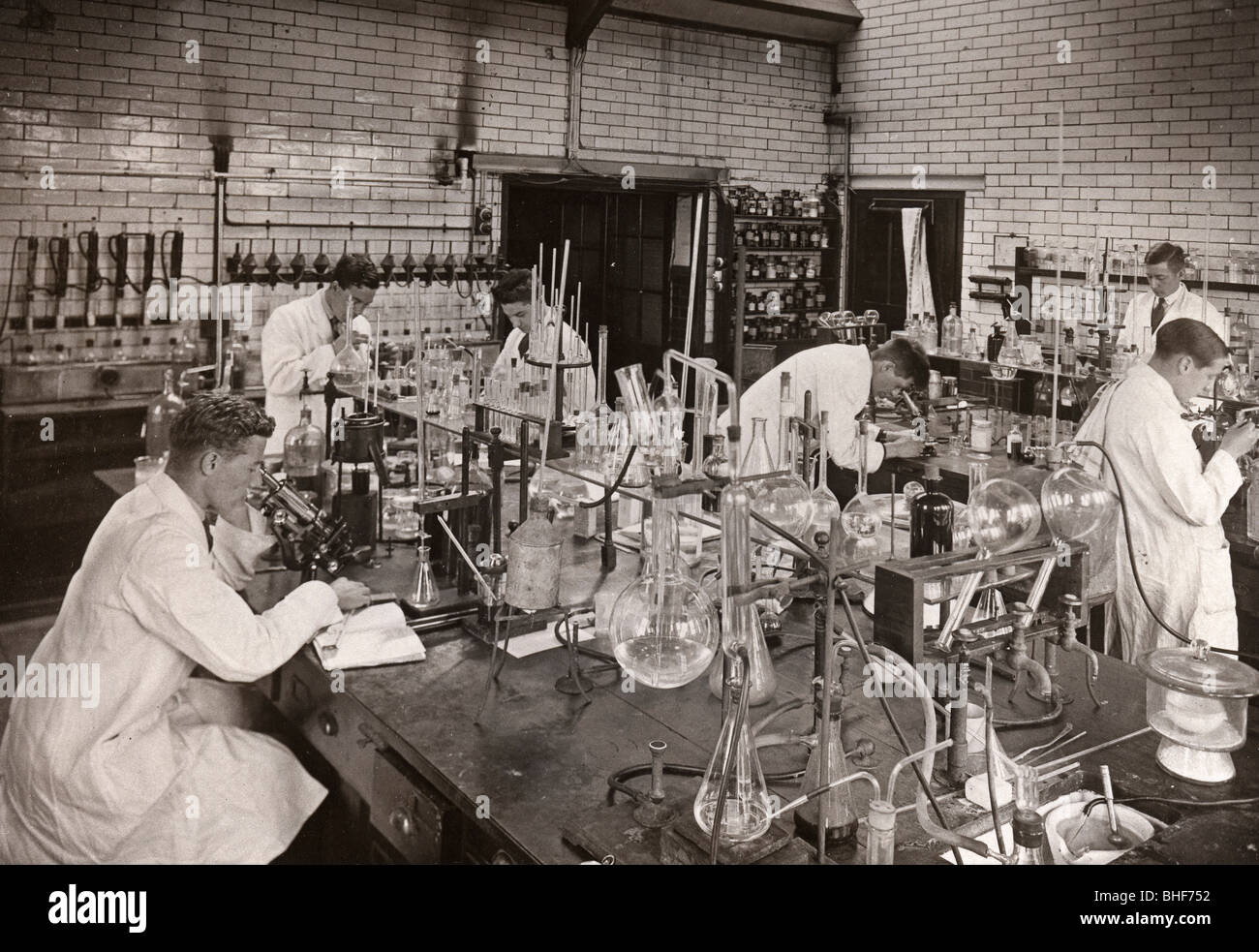 Analytical laboratory, Rowntree factory, York, Yorkshire, 1926 Stock