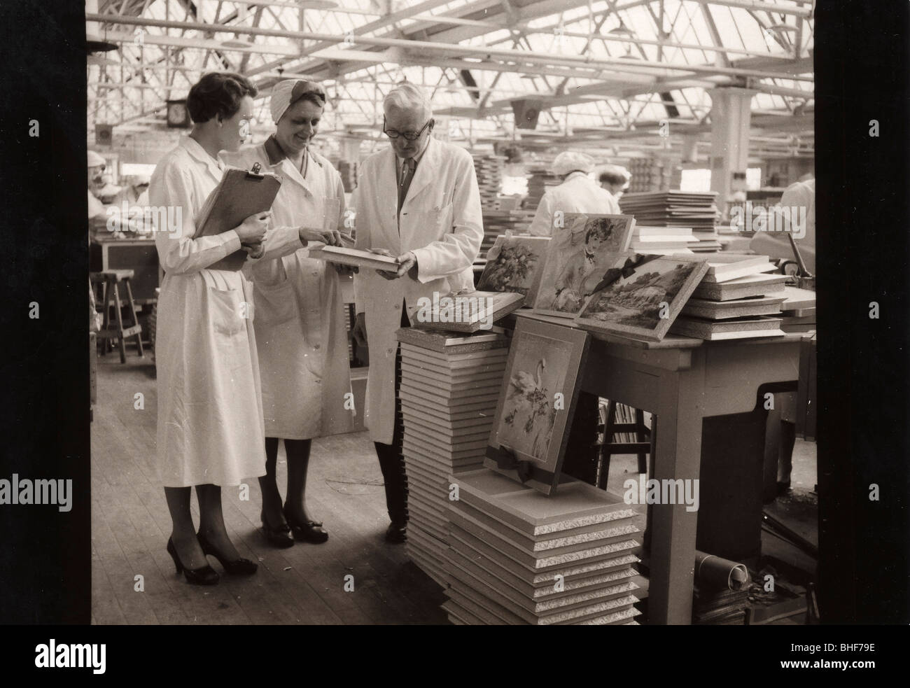 Work study in in the box making department, Rowntree factory, York