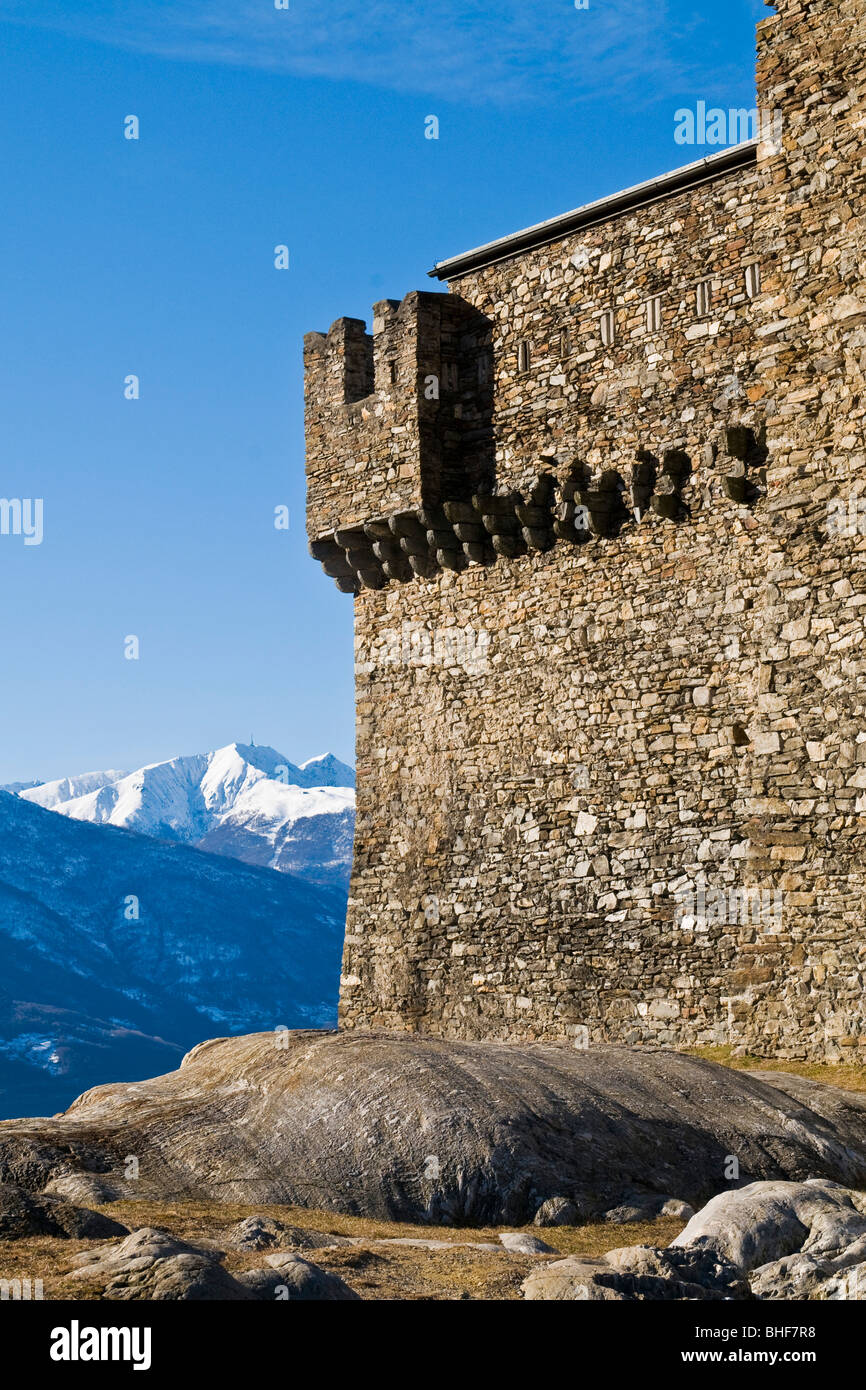 Sasso Corbaro castle, Bellinzona, Canton Ticino, Switzerland Stock Photo