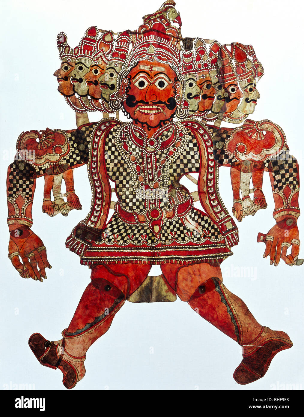 theatre, shadow play, India, demon Ravala, vellum cut, Tanjore, Tamil Nadu, 19th century, Munich Stadtmuseum, Indian mythology, religion, hinduism, puppet, puppets, Asia, historic, historical, Stock Photo
