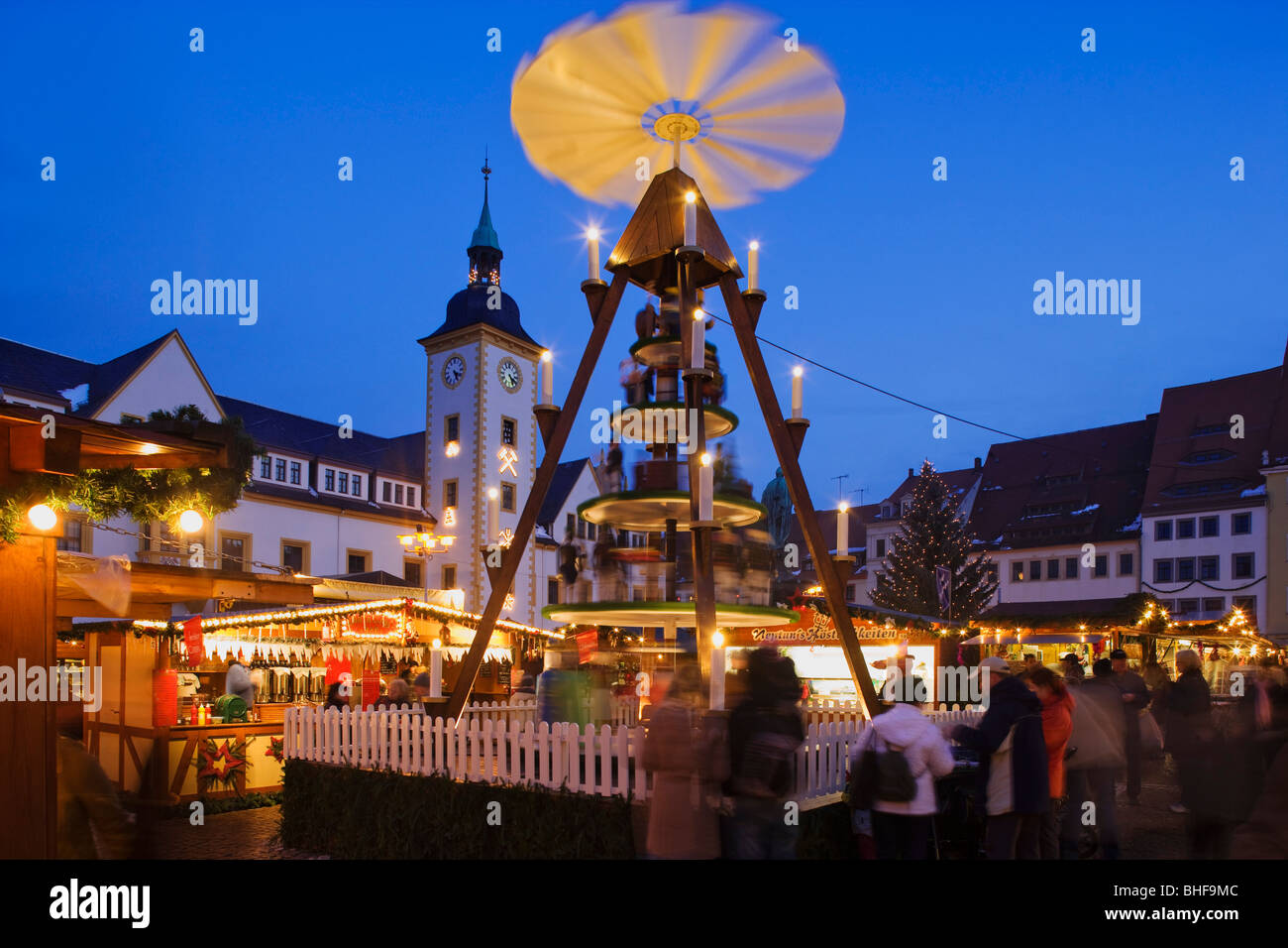 Christmas pyramid at the Christmas market, Freiberg, Ore mountains
