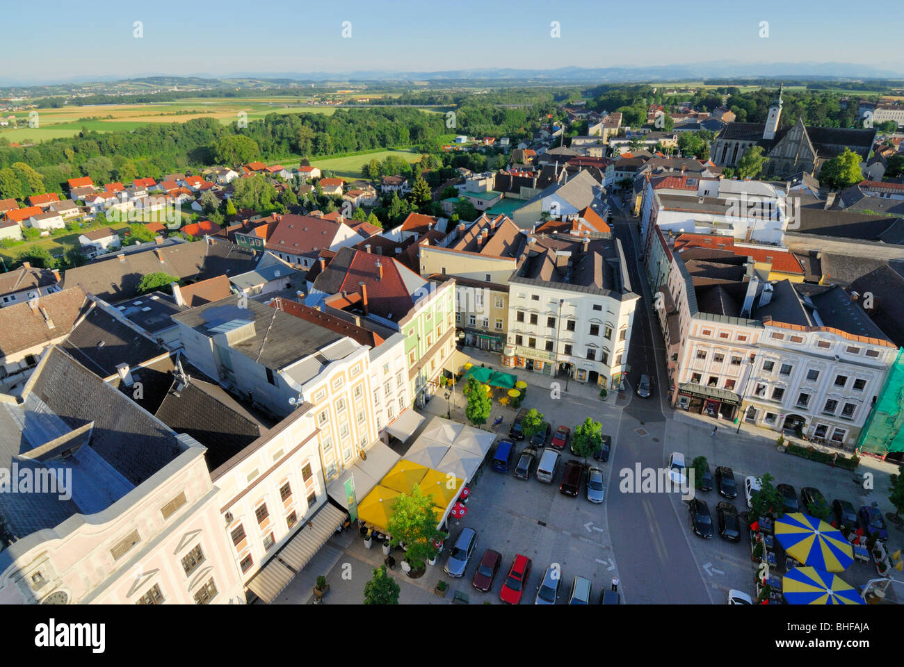 City square, Enns, Upper Austria, Austria Stock Photo