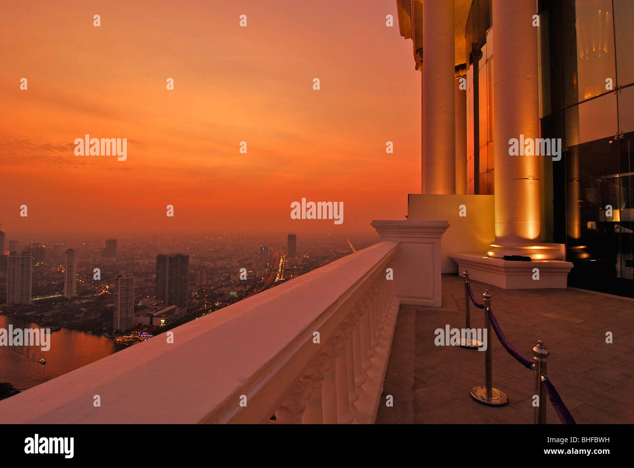 The Dome above Restaurant Sirocco on top of the State Tower with view over Bangkok, Lebua Hotel, Bangkok, Thailand, Asia Stock Photo