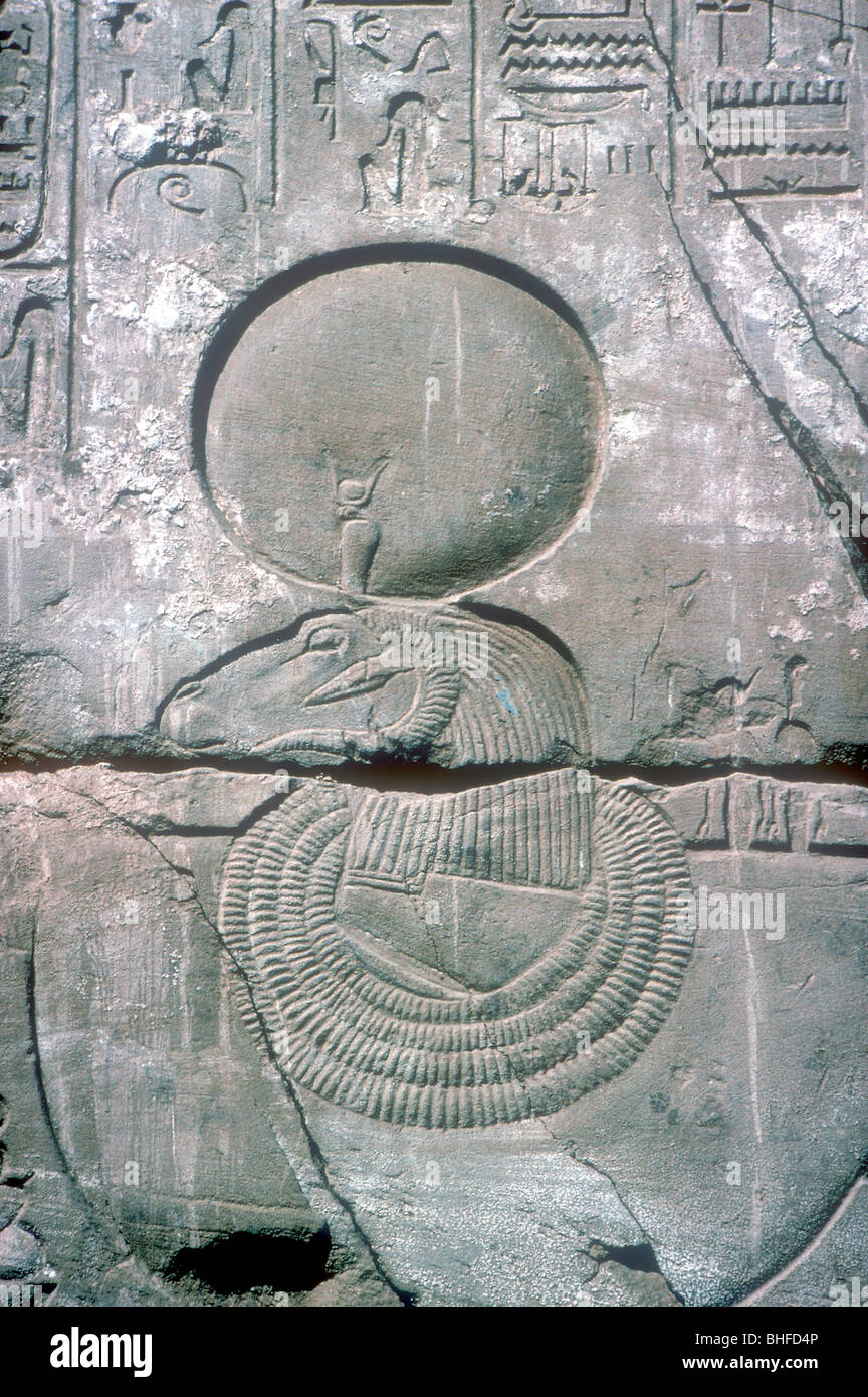 Relief showing the symbol of Amun-Ra, Temple of Amun, Karnak, Egypt ...