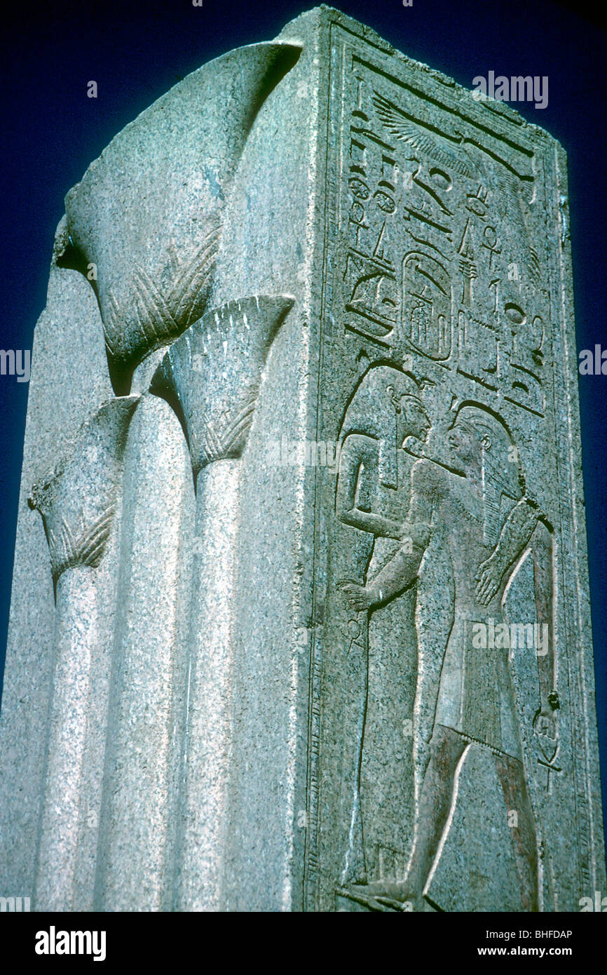 Pillar with Papyrus motif (symbol of Lower Egypt), Temple of Amun