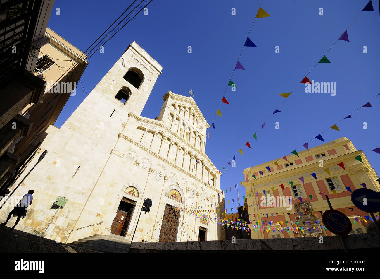 Duomo Santa Maria di Castello under blue sky, Cagliari, Sardinia-south, Italy, Europe Stock Photo