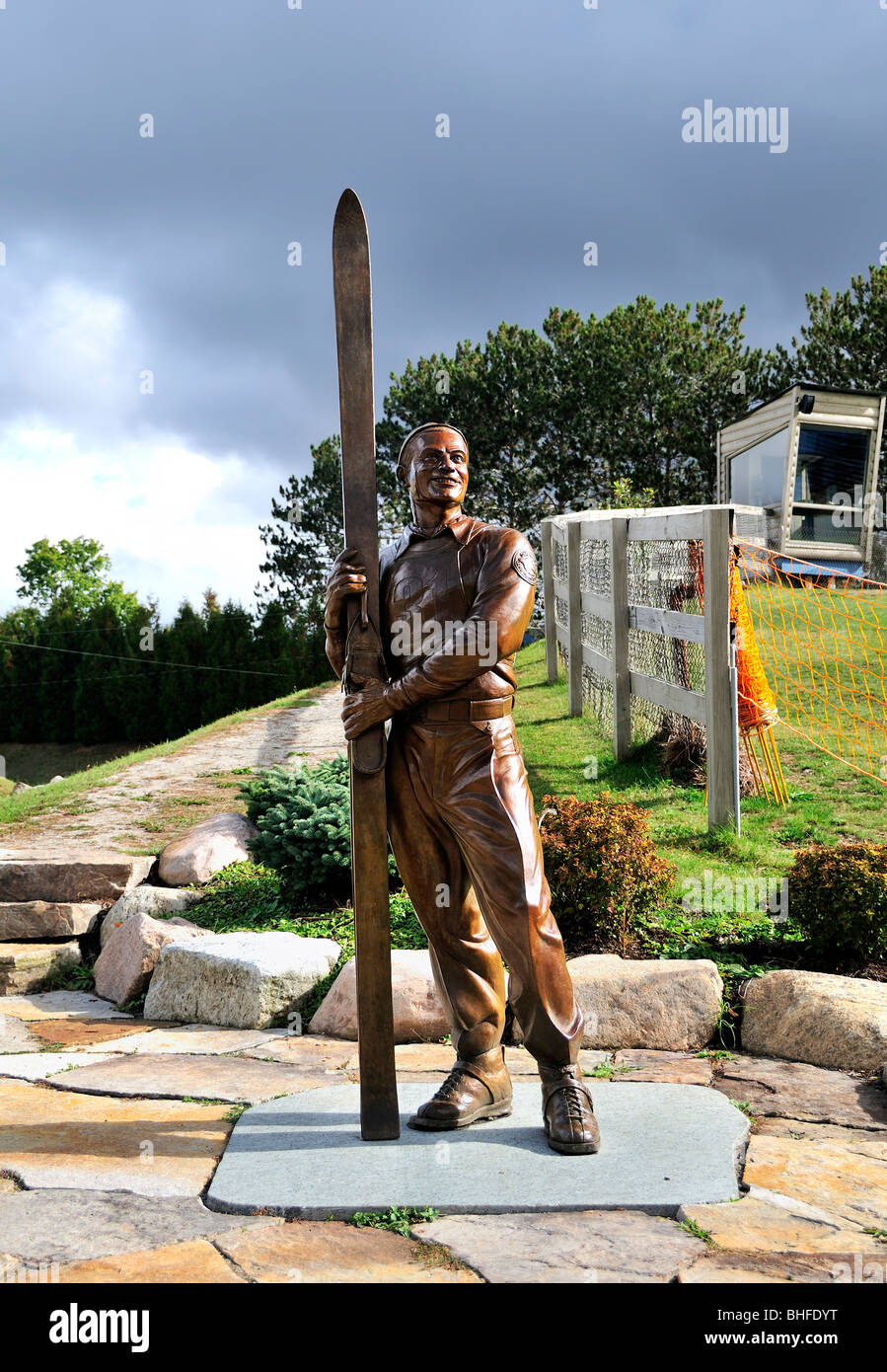 The Art Devlin Statue in the Olympic Village at Lake Placid, New York