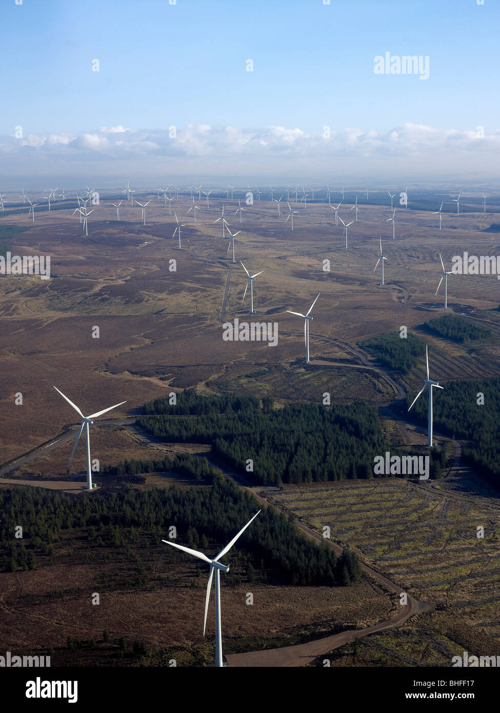 Whitelee Windfarm, south of Glasgow on Eaglesham Moor, Central Scotland Stock Photo