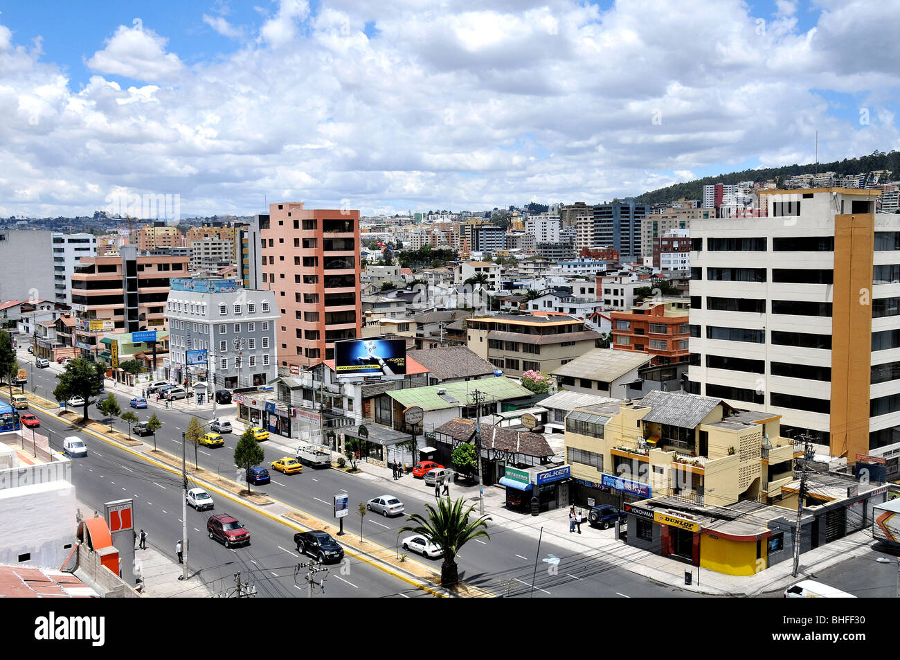 main street, De Los Shyris avenue, business district, Quito, Ecuador Stock Photo