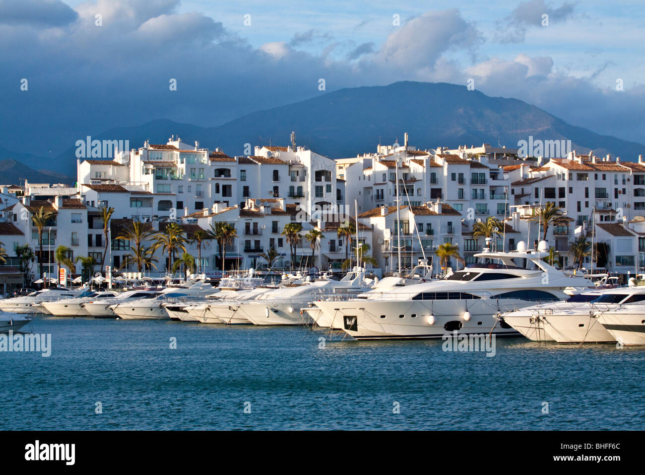Luxury yacht harbor Puerto Banus, Marbella - Andalusia, Spain Stock Photo