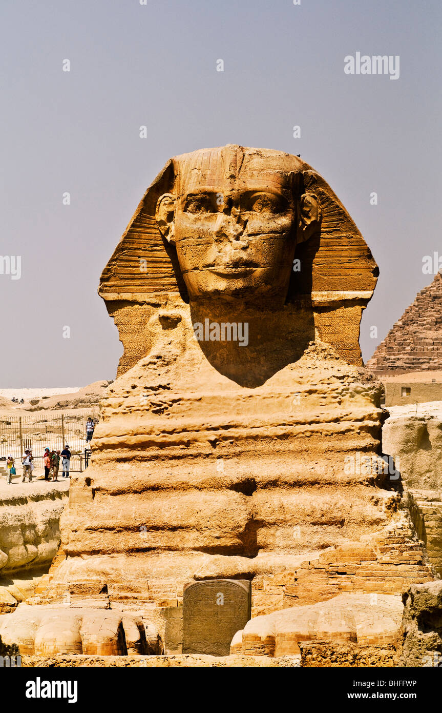 The famous Sphinx near the great pyramids of Giza Stock Photo Alamy