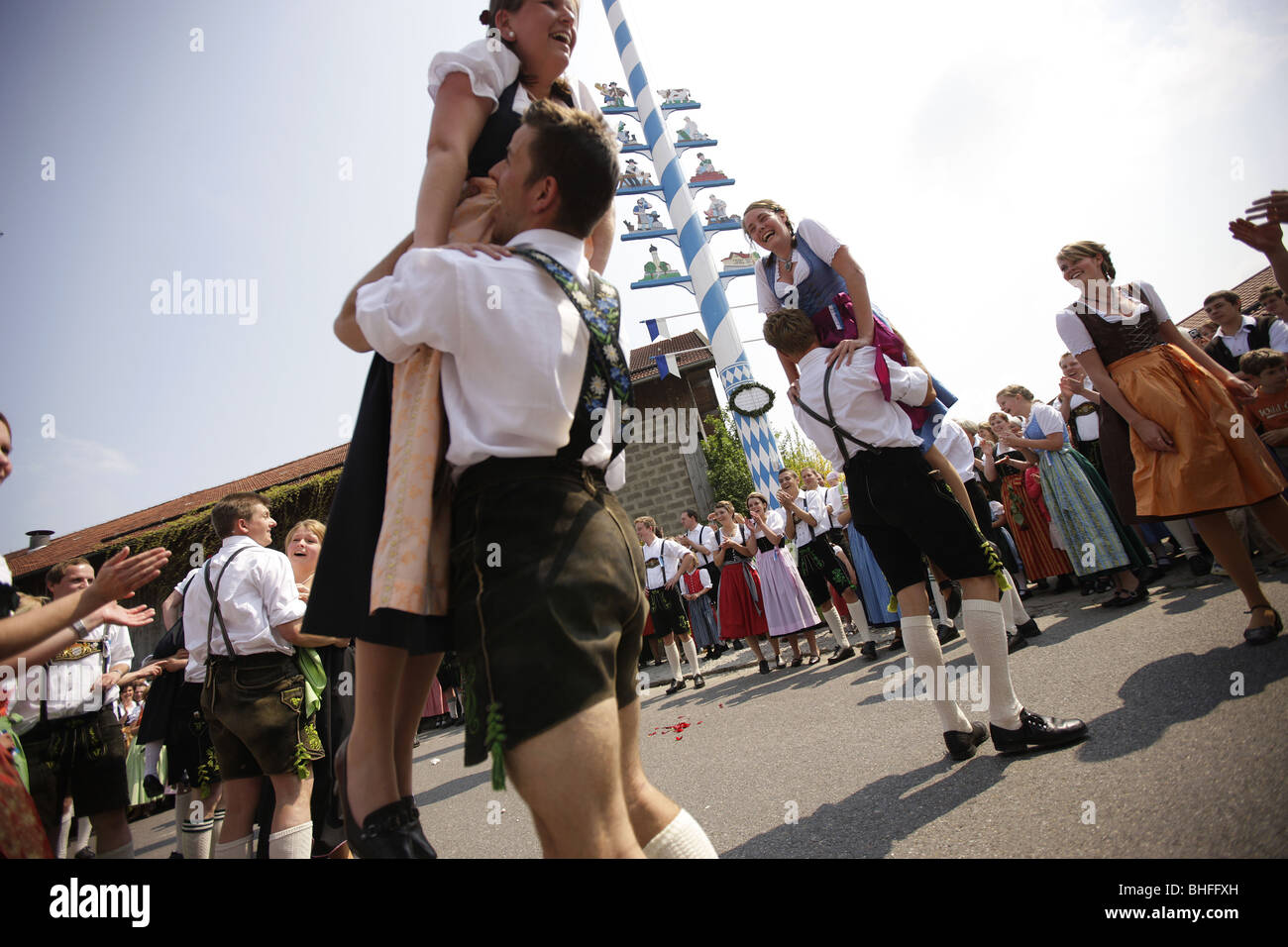 May dance, Munsing, Bavaria, Germany Stock Photo