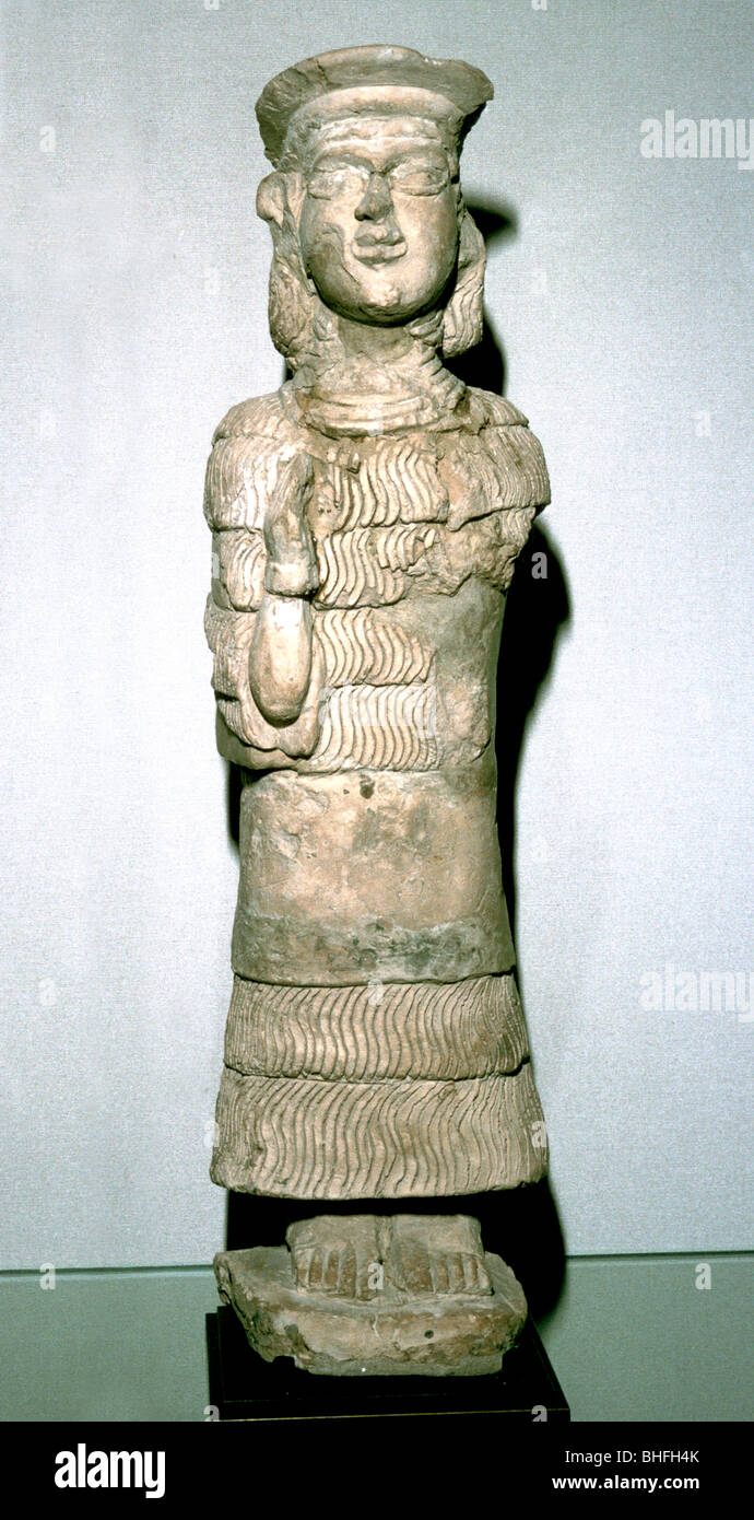 Terracotta statuette of the goddess Lama, Susa, 2nd millenium BC. Artist: Unknown Stock Photo