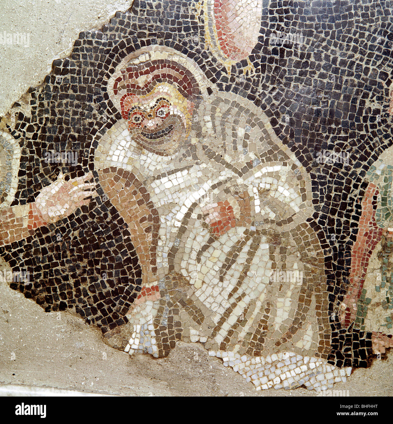 File:Mosaic depicting theatrical masks of Tragedy and Comedy