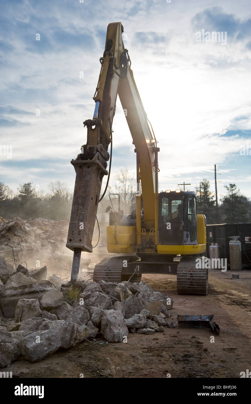 Demolition equipment at old tiger stadium teardown Stock Photo - Alamy