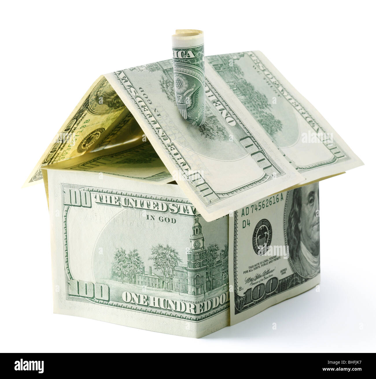 Dollar house isolated over white Stock Photo Alamy