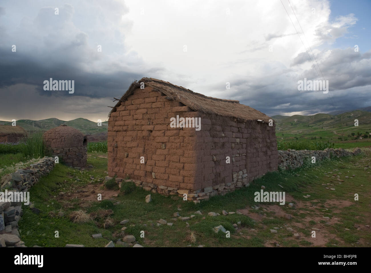 Old adobe house, Bolivia. Stock Photo
