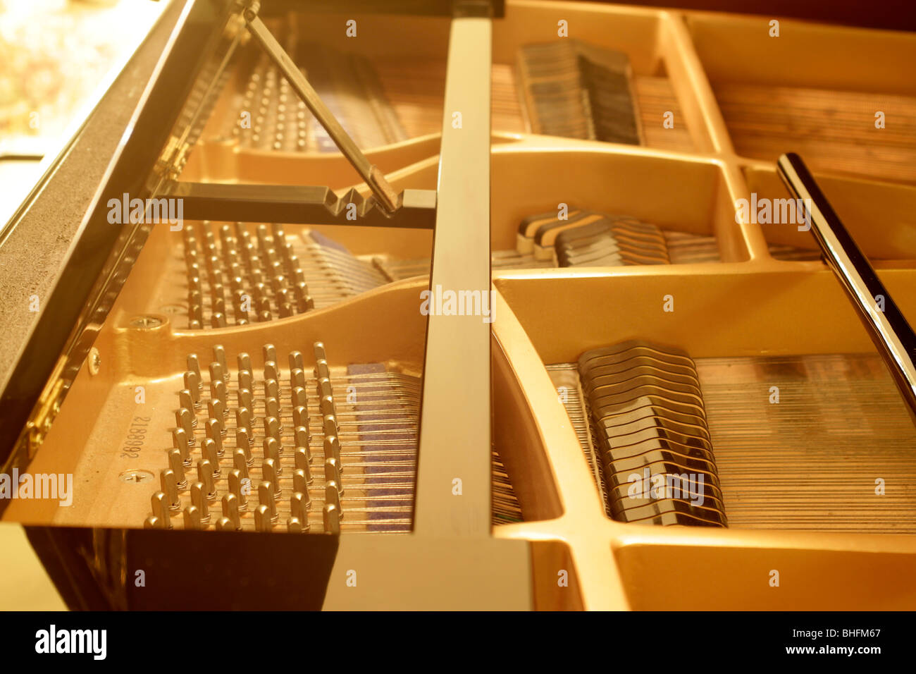 Grand piano harp Stock Photo