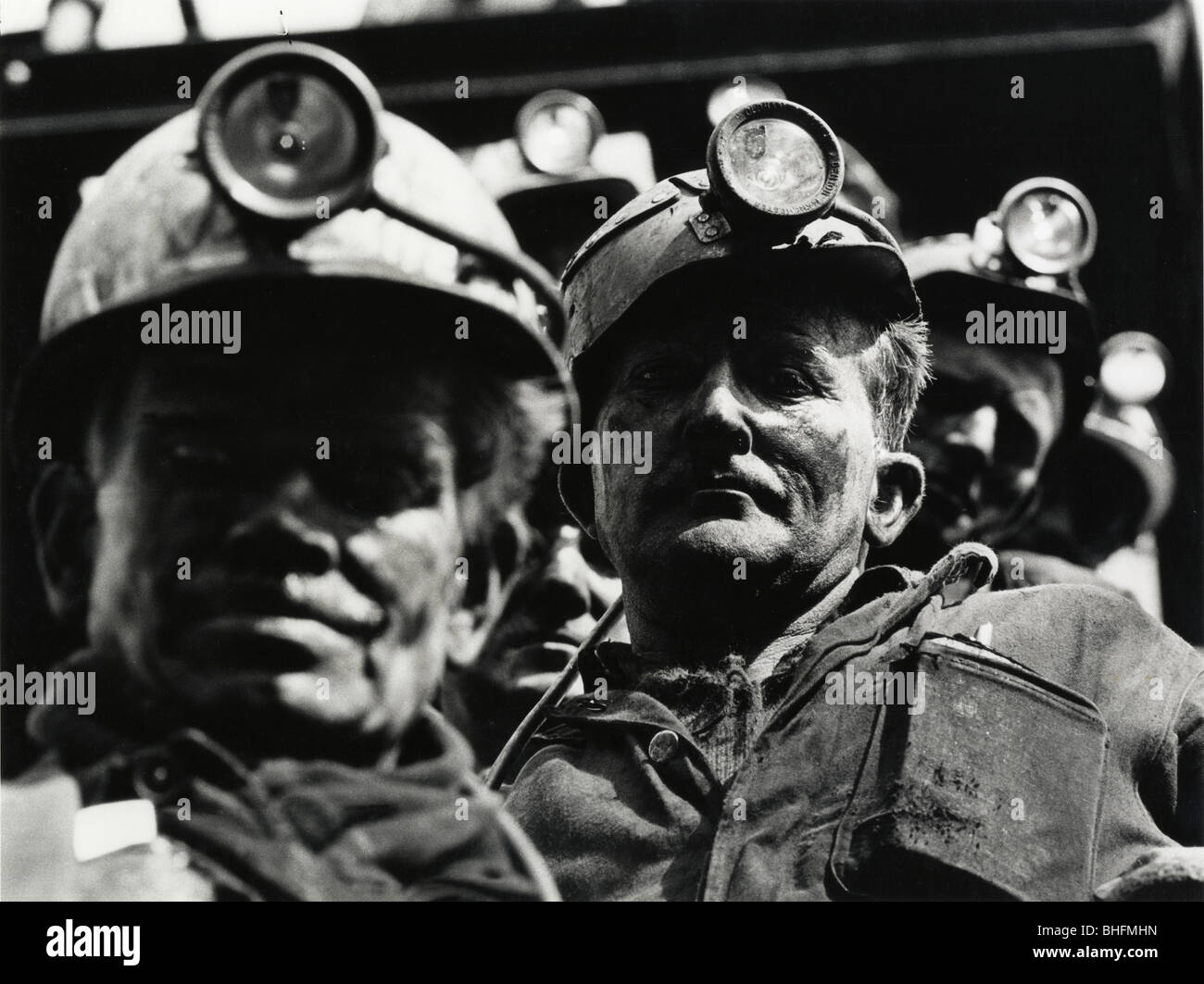 Coalminers in the early 1960s at the Clydach Vale in South Wales Stock Photo