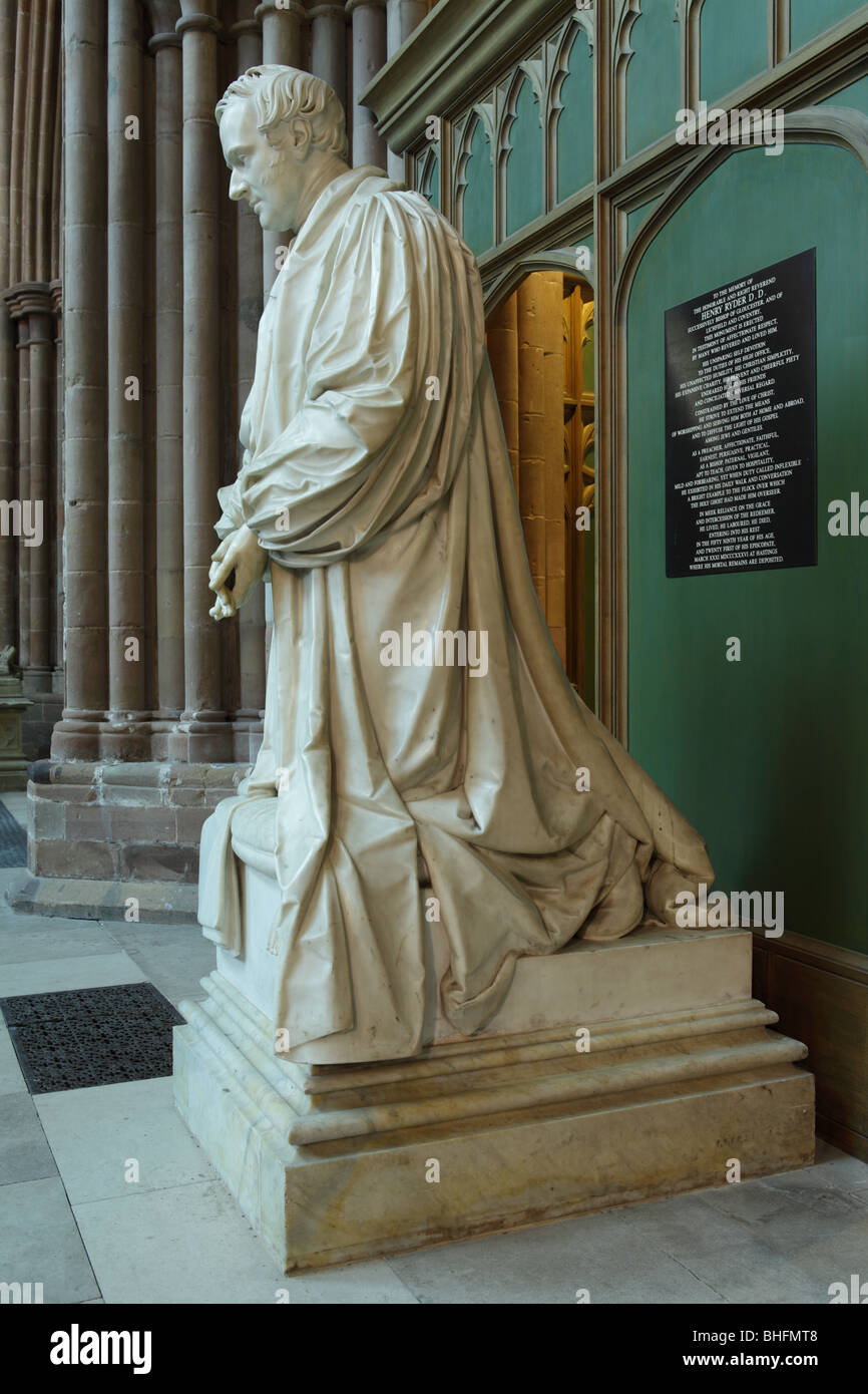 Situated in the North Transept is this statue of Henry Dudley Ryder, sculpted in white marble by Sir Francis Legatt Chantrey. Stock Photo