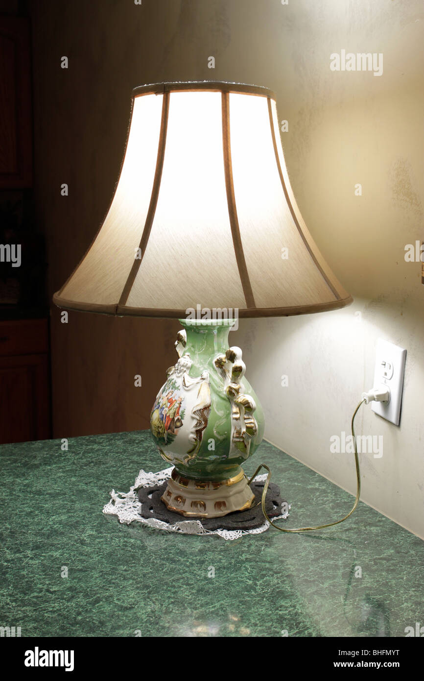 Elegant table lamp (North America electrical) Stock Photo