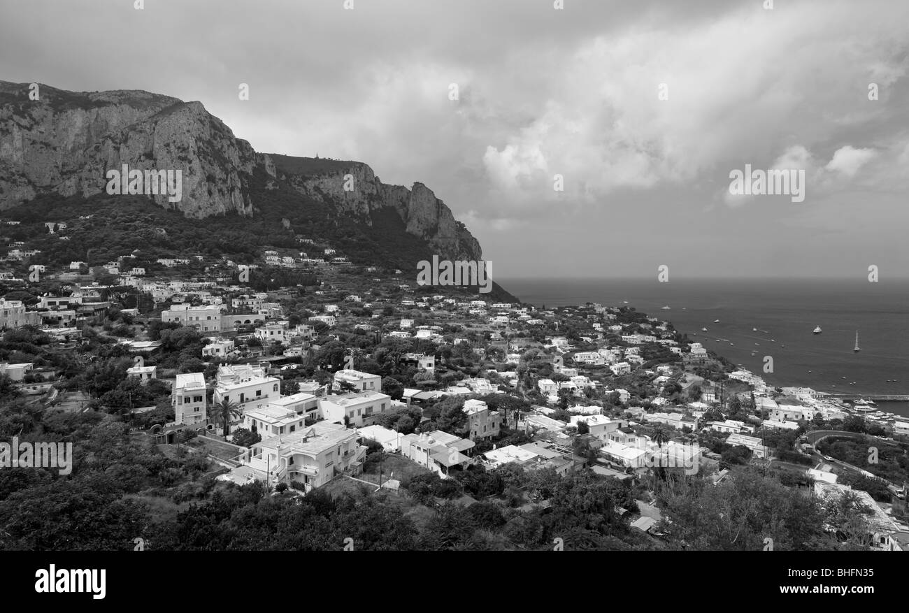 Stunning View Towards Monte Solaro, Island of Capri, Italy Stock Photo