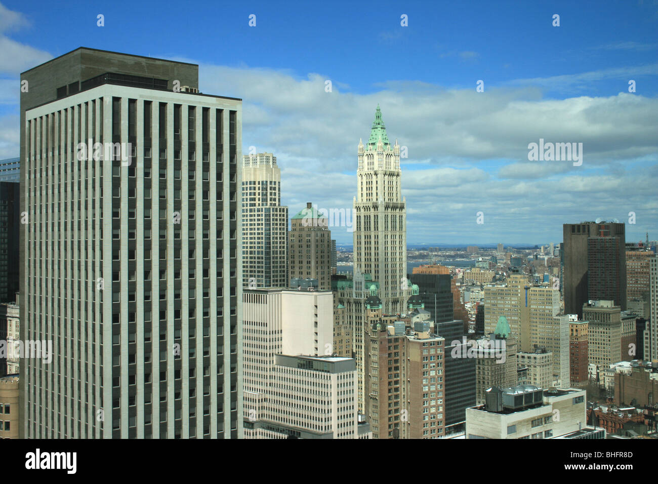 Lower Manhattan skyline. Stock Photo