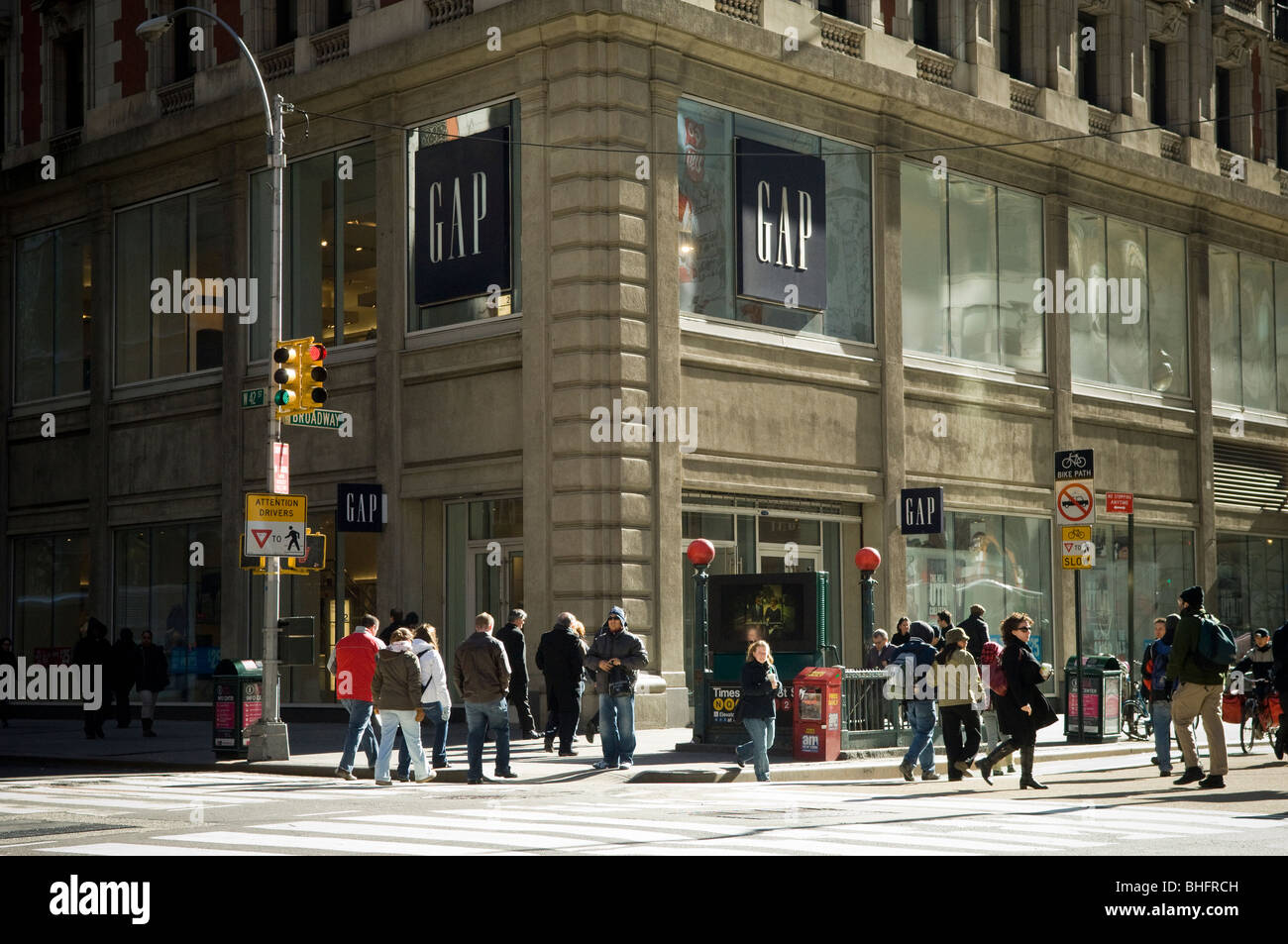 A Gap store in New York in Times Square is seen on Thursday, February 4