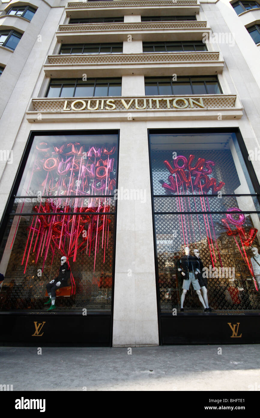 Louis Vuitton Paris The Champs Elysees fashion Avenue Grand Boulevard Stock  Photo - Alamy