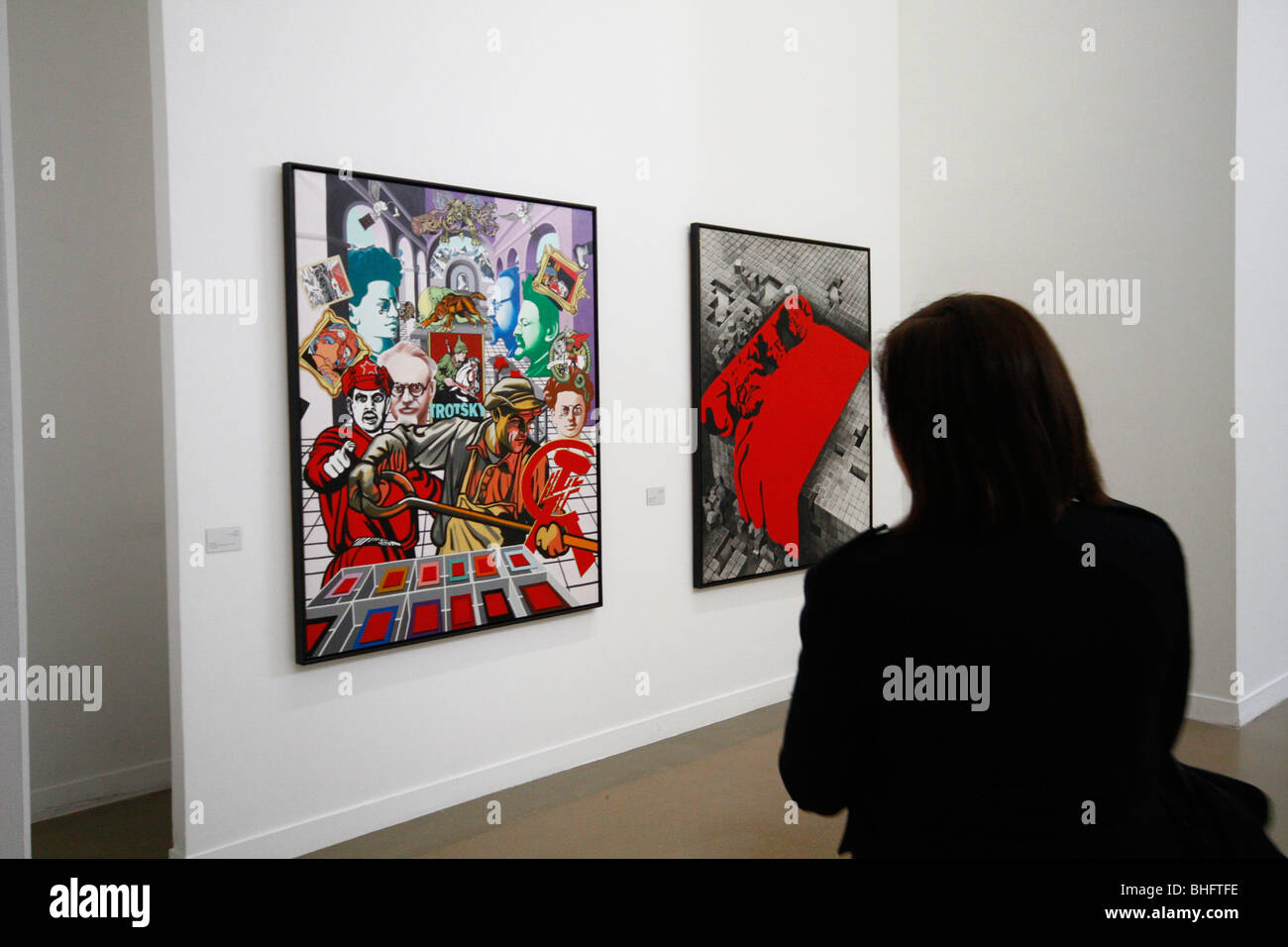 People looking art pieces of art in the MOMA, Paris Stock Photo - Alamy