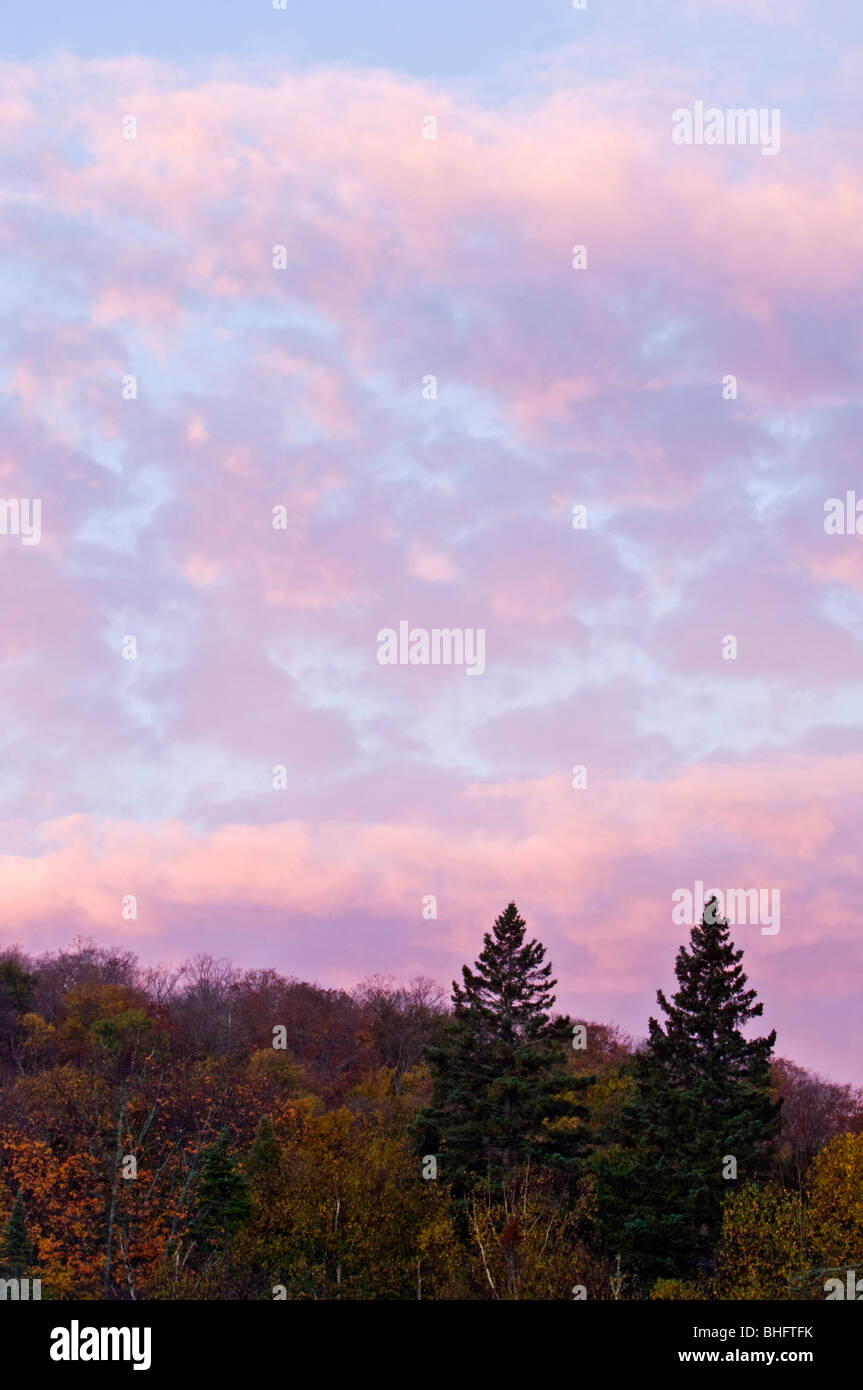Morning skies over ridge near Kenny Lake, Lake Superior Provincial Park