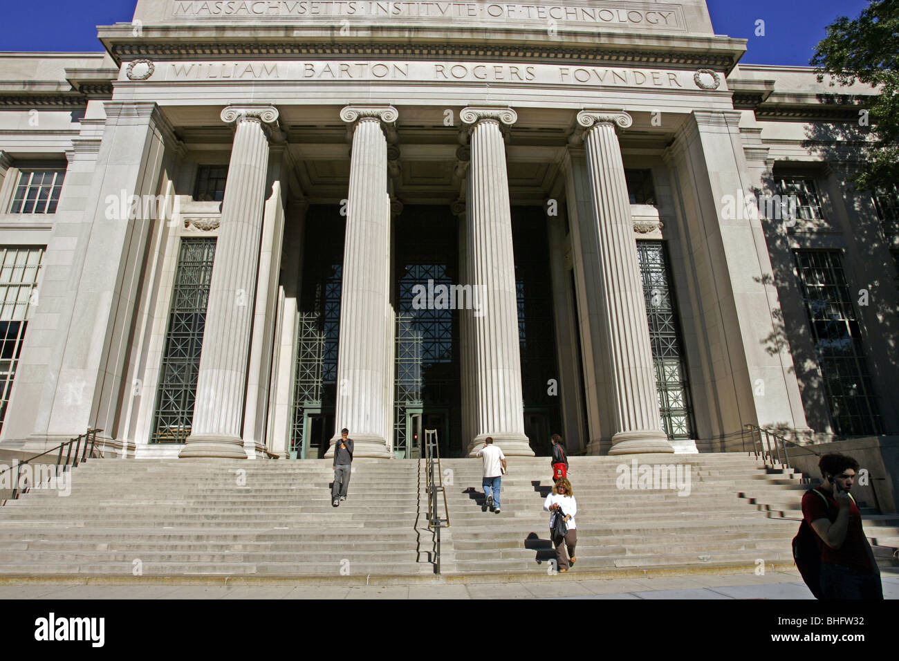 Students on campus at MIT Cambridge MA main entrance Stock Photo - Alamy