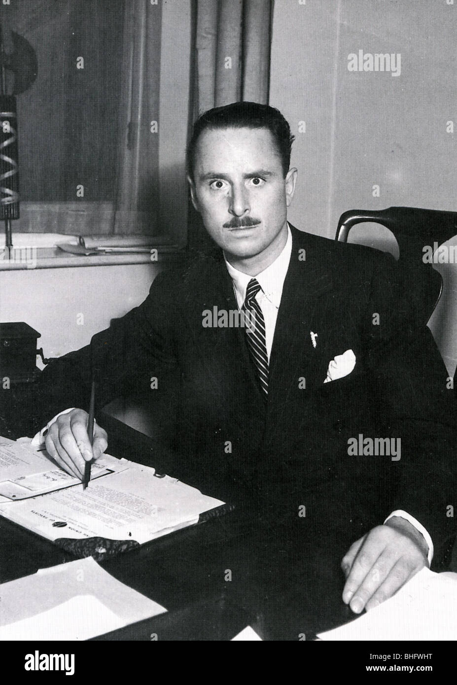 SIR OSWALD MOSLEY - English politician  (1896-1980) here about 1932 after founding the British Union of Facists Stock Photo