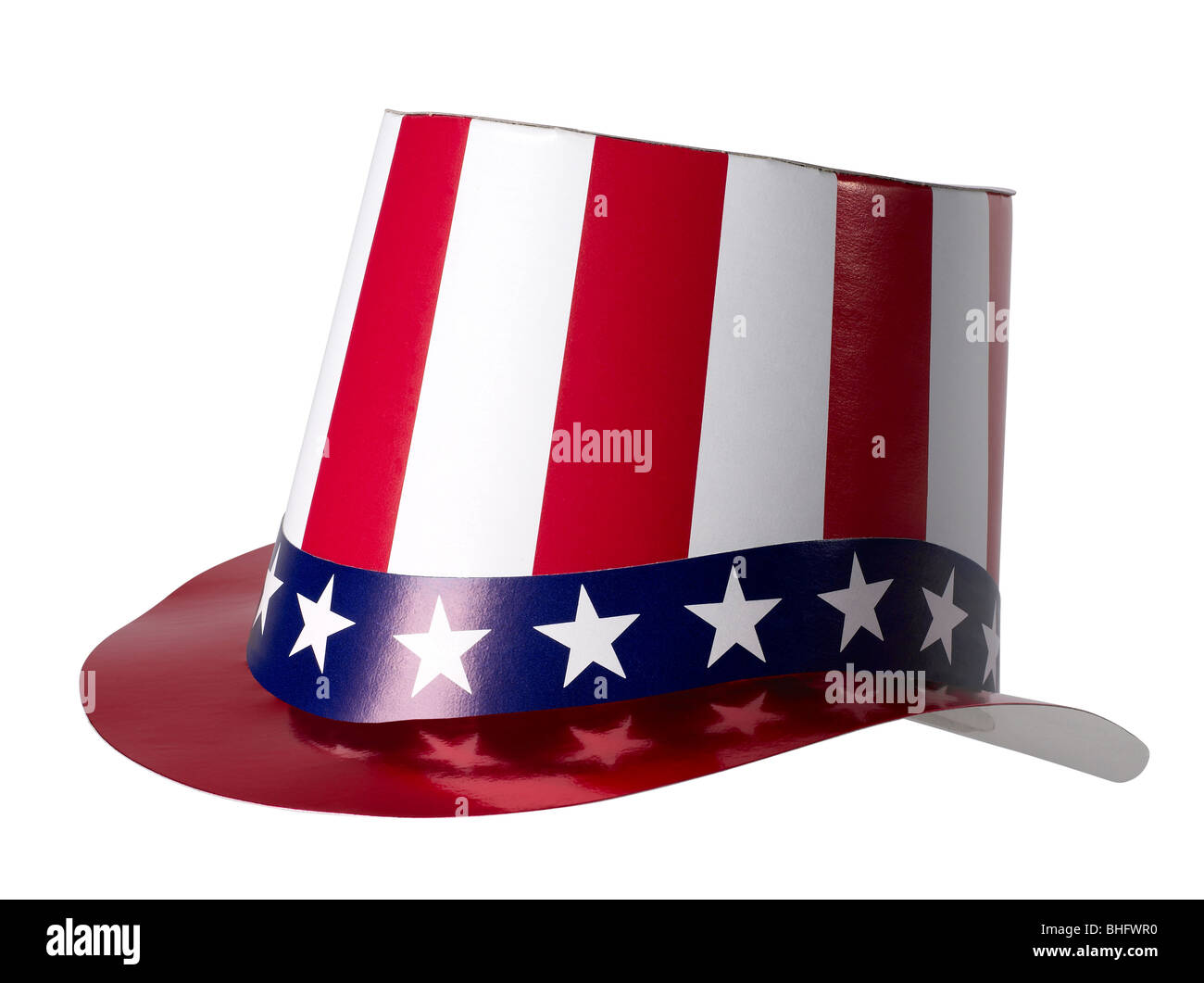 Uncle Sam Top Hat July 4th patriotic red white blue stars stripes patriotic Stock Photo
