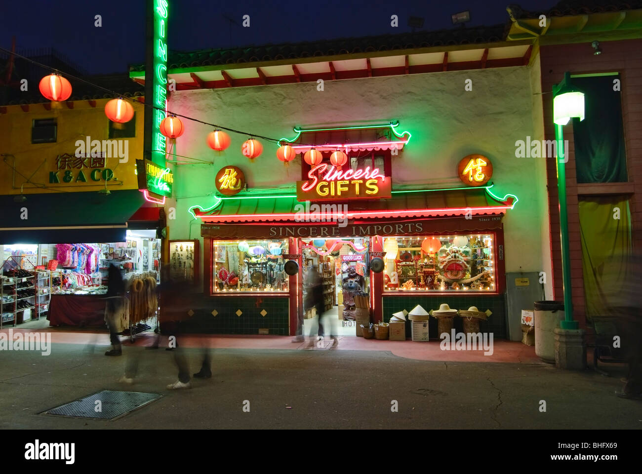 Los Angeles Chinatown plaza. Stock Photo