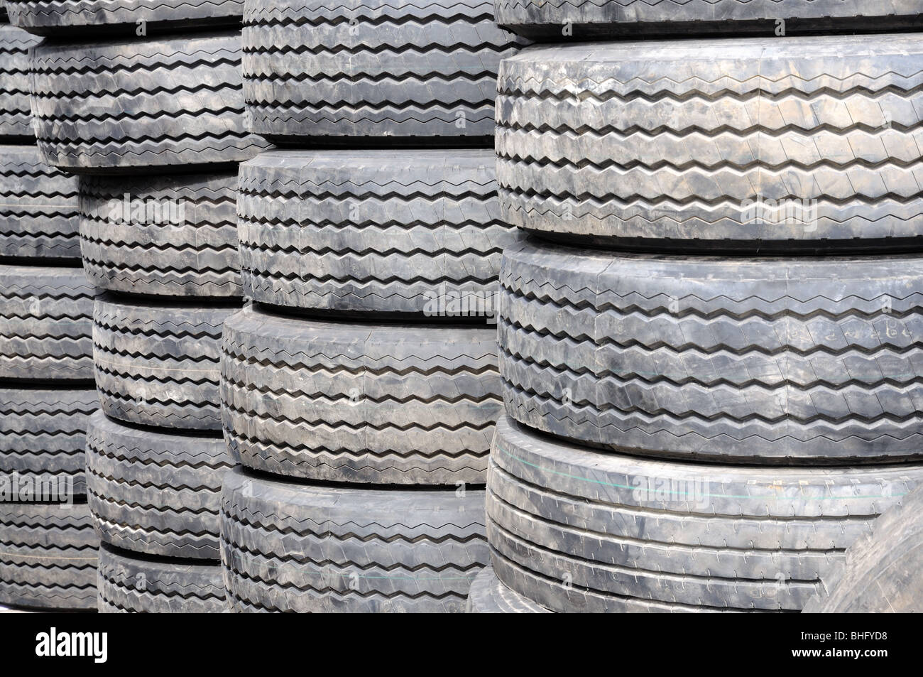 New Tires in Storage Stock Photo