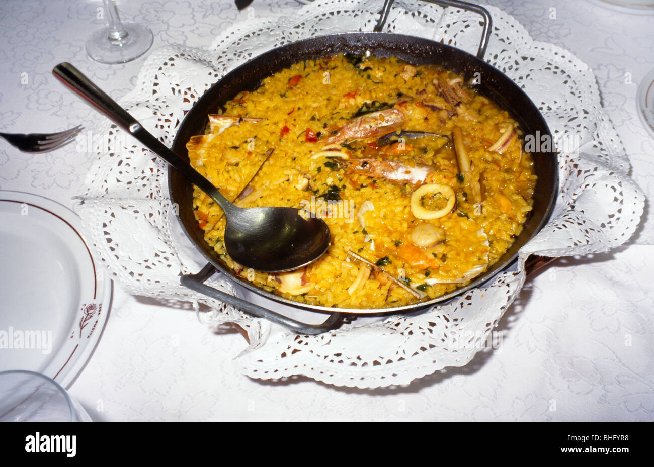 Galicia Spain Rice And Seafood Paella Stock Photo