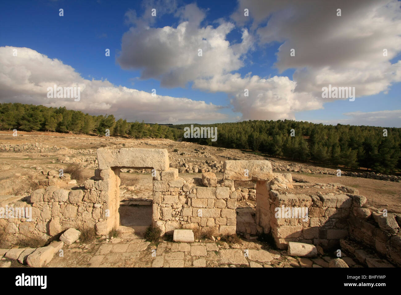Israel, Southern Hebron Mountain, the ancient Synagogue at Hurvat Stock