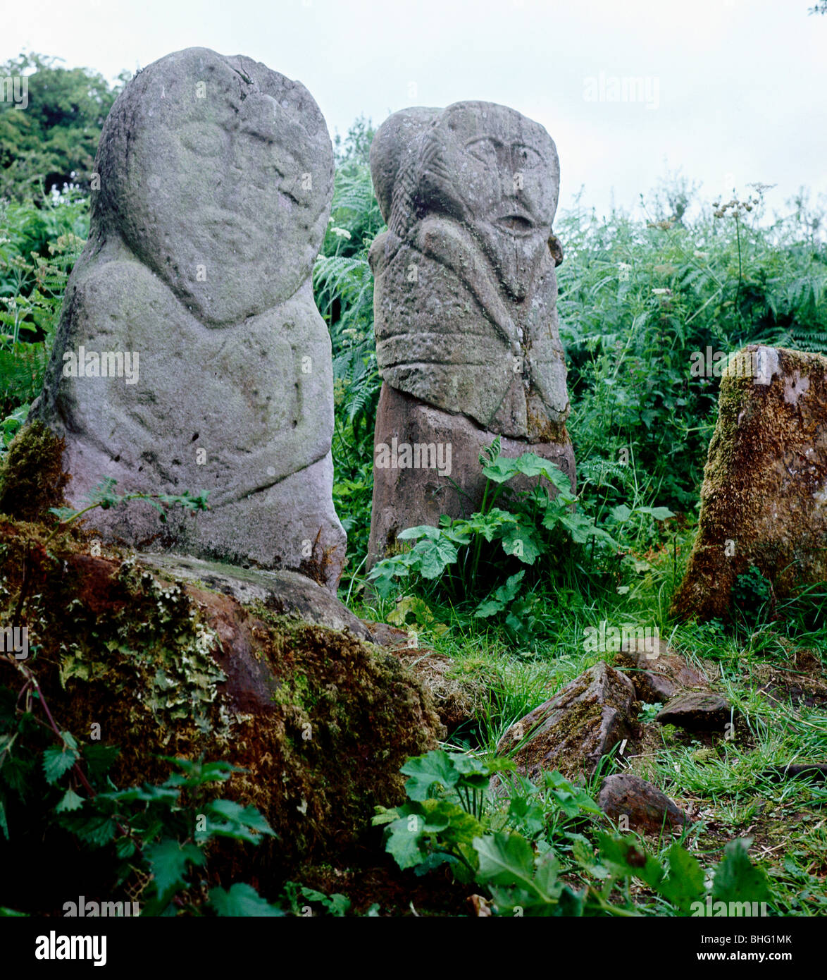 Pagan Celtic stone figures, Boa Island, Co.Fermanagh, Ireland, c5th