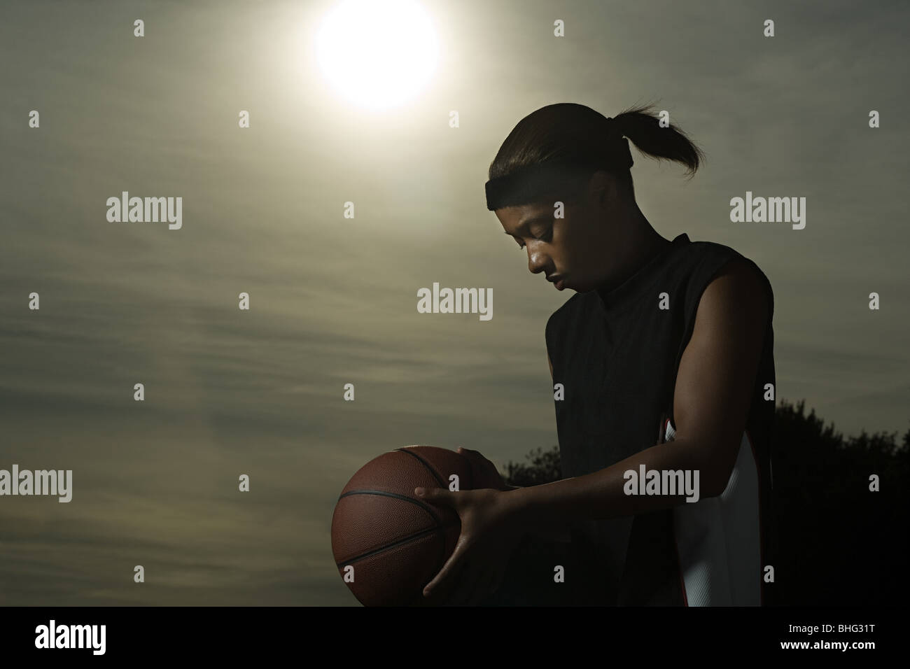 Black african female basketball player hires stock photography and