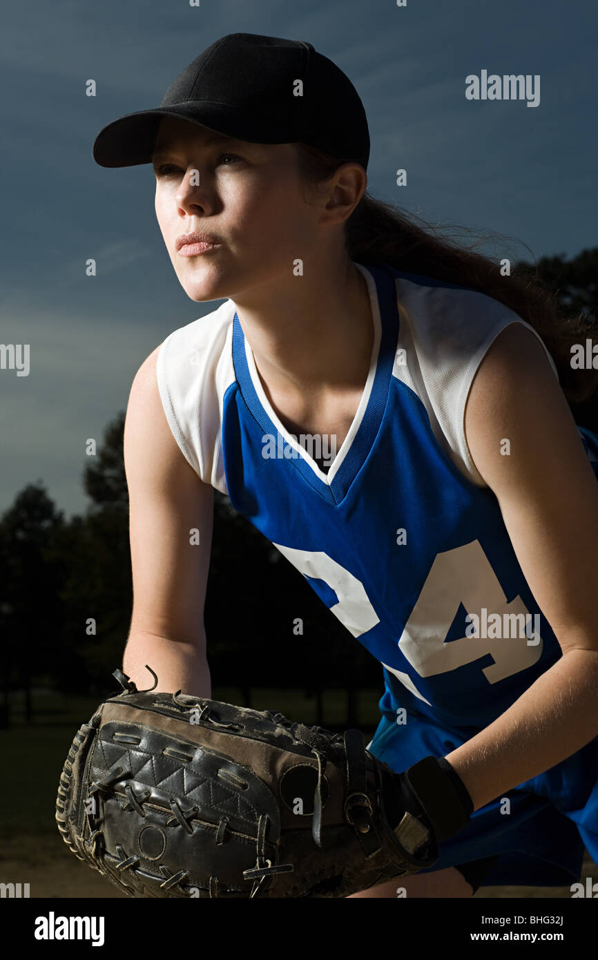 Female baseball player Stock Photo Alamy