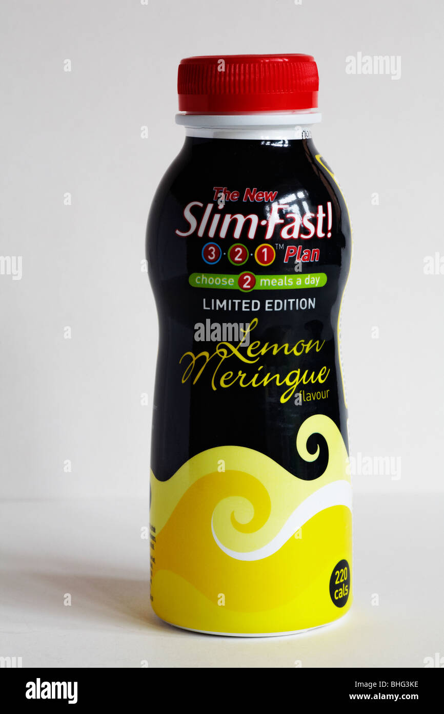 Limited edition Lemon Meringue flavour Slim-Fast drink Slim Fast shake  isolated on white background Stock Photo - Alamy