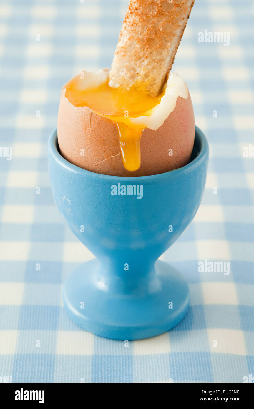 Boiled egg and toast Stock Photo