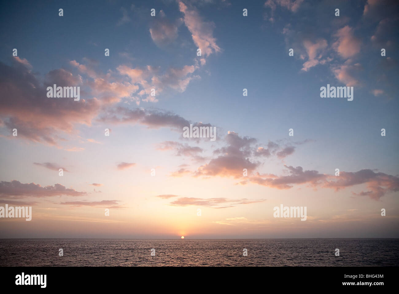 Sunrise over the ocean Stock Photo