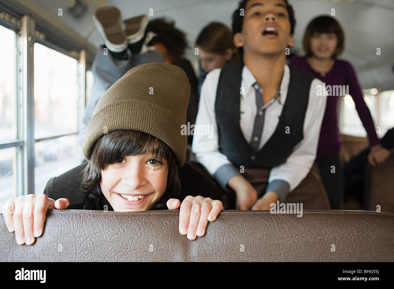 Children on school bus hires stock photography and images Alamy