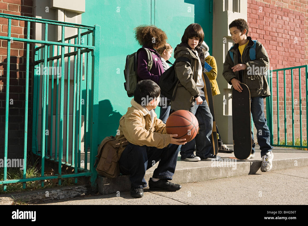 Children outside school Stock Photo - Alamy