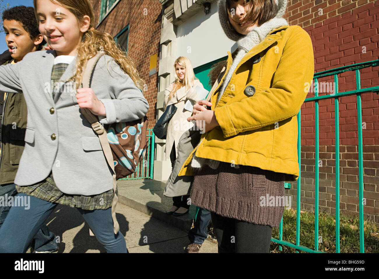 Children outside school Stock Photo - Alamy