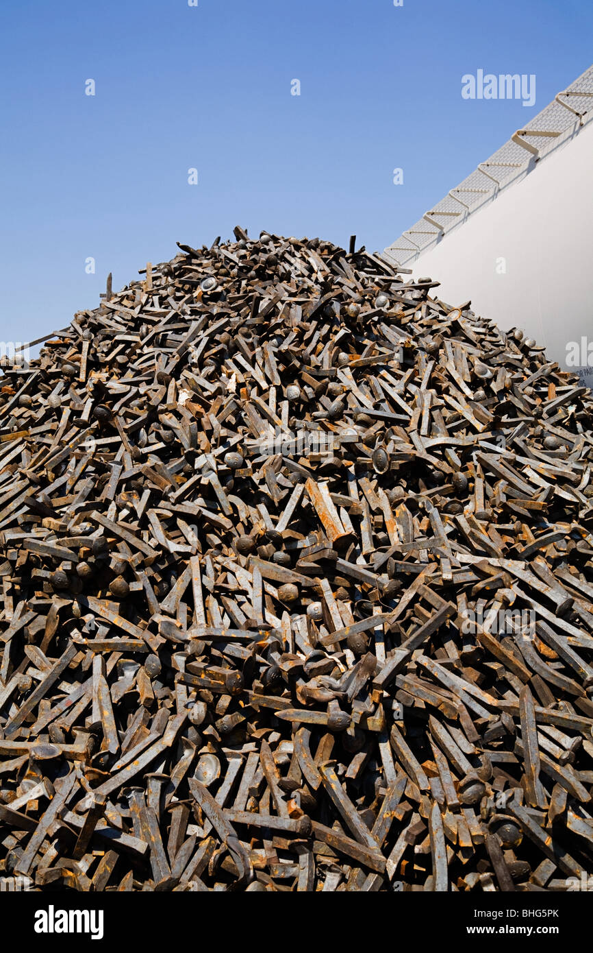 Stack of metal spikes Stock Photo Alamy